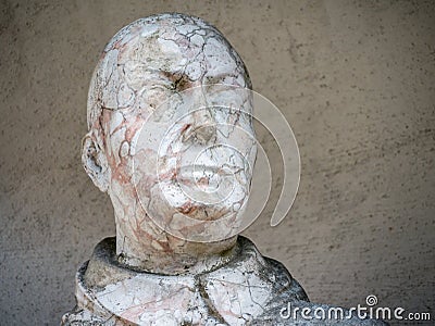 The head of an old statue Stock Photo